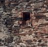 Close-up of the stonework of the exterior south wall of the main temple.