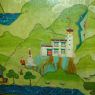 A scene from a mural that depicts Yumbu Lagang.