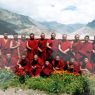 A photograph of the monks of Phur lcog hermitage