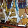 Stupas on a side altar, Bkra shis chos gling hermitage