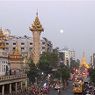 View of Yangon under the full moon.