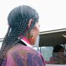 Tibetan woman's braids.