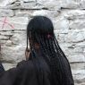 Tibetan woman's braids.