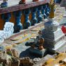 Details of the funerary grounds section of the mandala representation on the outside perimeter of the Gyutrul Temple.