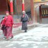 Nuns and a lay woman circumambulating the monastery.