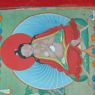 Close up of Melong Dorji in the mural of the early masters of the Longchen Nyingthik Lineage.