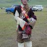 A dressed up Tibetan singer.