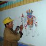 Monk of 'Khor chags dgon pa painting in third floor of Ka brgya lha khang