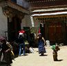 -Varied street scene outside Entrance of rMe ru monastery