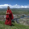 Monk on mountain above Lhagang town.&nbsp;