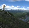 Mountain god altar near Lhagang town with Shara Laktse in background