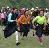 Women racing at Lhagang Festival.&nbsp;