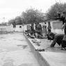 Pilgrims prostrating.