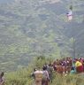 Hoisting flag at the end of valley