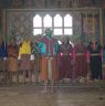 They dance inside temple participants facing to the relics inside altar.