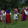 Bro dancers dancing gorgom during Lha festival