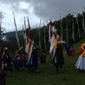 People follows as Nubchham dance circumambulating the temple