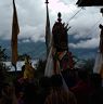 People gathered around Nubchham dancers to receive blessing