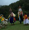 Dance performed on slope meadow nearby Kisibi temple