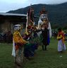 Nub Chham facing towards Kisibi Lhakhang people gets blessing and offering of Bowma to the dieties