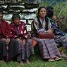 Old ladies watching Nubchham sitting on the base of chorten infront of Lhakhang