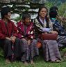 Ladies chating near by temple cames for Lha festival