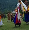 Gonpo dancer smiles as he dance as Gonpo in Lha festival