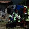 Student volunteer for cleaning at Khar Tsechu