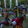 Goat face mask dancer at Khar Tsechu