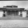 Dalai Lama's dais in Sungchöra on south side of Jokhang temple in Barkor. Copyright Pitt Rivers Museum, University of Oxford 1998.285.82.1