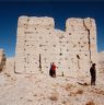 The high point rammed-earth structure on the summit of the formation.