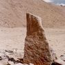 The north face of the in situ pillar. Note the way in which the light-colored granite has turned red in color.