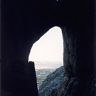 The cave’s large entrance and skylight.