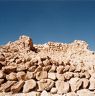 A herringbone course of masonry in the castle structure.