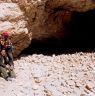 Local guides at the disintegrated front of the cave.