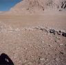 The indentation in the north wall of the giant enclosure. Note the well developed wall segment on the right side of the image.