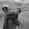 Mother and child In the barley fields