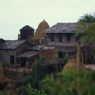 House3 with four bay maize rack straw stacks in the foreground