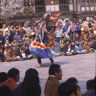 Dance of a Black hat with drum (zhva nag rnga 'cham) dance arena, Paro Tshechu (tshes bcu), 2nd day