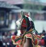 Mask of the Ging with a stick (rGyu ging), Paro Tshechu (tshes bcu), dance arena, Paro Tshechu (tshes bcu), 2nd day