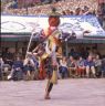 The hunter Gonpo Dorje (dGon po rdo rje), dance of Milarepa (Sha ba sha khyi 'cham), Paro Tshechu (tshes bcu), dance arena, Paro Tshechu (tshes bcu), 2nd day