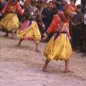 The two dogs and the deer dance of Milarepa (Sha ba sha khyi 'cham), Paro Tshechu (tshes bcu), dance arena, Paro Tshechu (tshes bcu), 2nd day