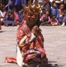 Dance of the Wrathful deities (gTum rngam), monkswith linga, dance arena, Paro Tshechu (tshes bcu), 3rd day