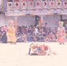 Dance of the Wrathful deities (gTum rngam), monksdestroying the linga, dance arena, Paro Tshechu (tshes bcu), 3rd day