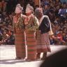 the two Princesses and their servant, Dance of the Noblemen and the ladies (Pho legs mo legs), Paro Tshechu (tshes bcu), dance arena, Paro Tshechu (tshes bcu), 3rd day