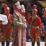 the two Princesses and the atsara, Dance of the Noblemen and the ladies (Pho legs mo legs), Paro Tshechu (tshes bcu), dance arena, Paro Tshechu (tshes bcu), 3rd day