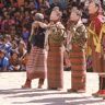 the female servant, the princesses and a prince, Dance of the Noblemen and the ladies (Pho legs mo legs), Paro Tshechu (tshes bcu), dance arena, Paro Tshechu (tshes bcu), 3rd day