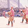 The princes arriving victorious from the war, Dance of the Noblemen and the ladies (Pho legs mo legs), Paro Tshechu (tshes bcu), dance arena, Paro Tshechu (tshes bcu), 3rd day