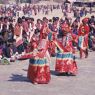 Dance of the Lord of death and his consort (gShin rje yab yum) and laymen from the Uchu village in Paro, Paro Tshechu (tshe bcu), 4th day