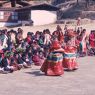 Dance of the Lord of death and his consort (gShin rje yab yum) and laymen from the Uchu village in Paro, Paro Tshechu (tshe bcu), 4th day